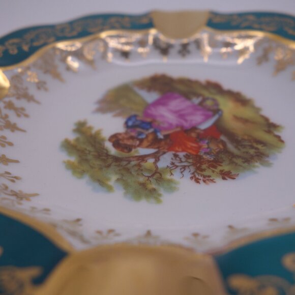 Porcelaine D'Art LIMOGES R P LIMOGES FRANCO Gragonard Courting Scene Ash Tray - Picture 10 of 12